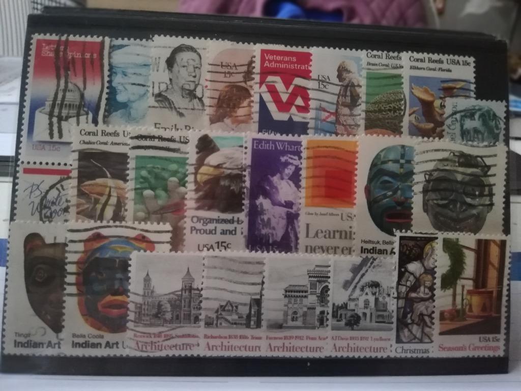 Veel gebruikte postzegels U.S.A, Ophalen of Verzenden, Gestempeld