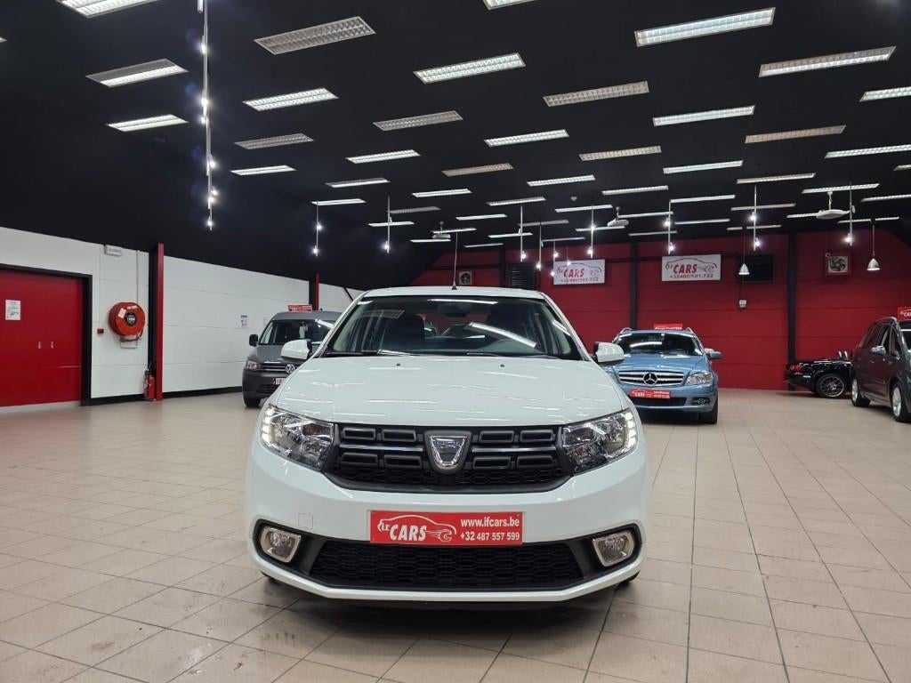 Sandero SCe 75 Comfort**GEKEURD**AIRCO**FACELIFT**SENSOREN*, Auto's, Dacia, Voorwielaandrijving, Stof, Wit, Bedrijf