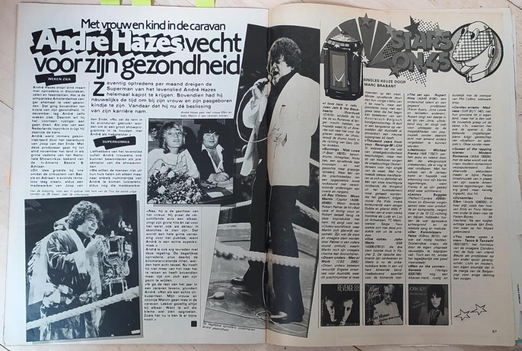 tijdschriftartikels André Hazes (Joepie), Ophalen of Verzenden