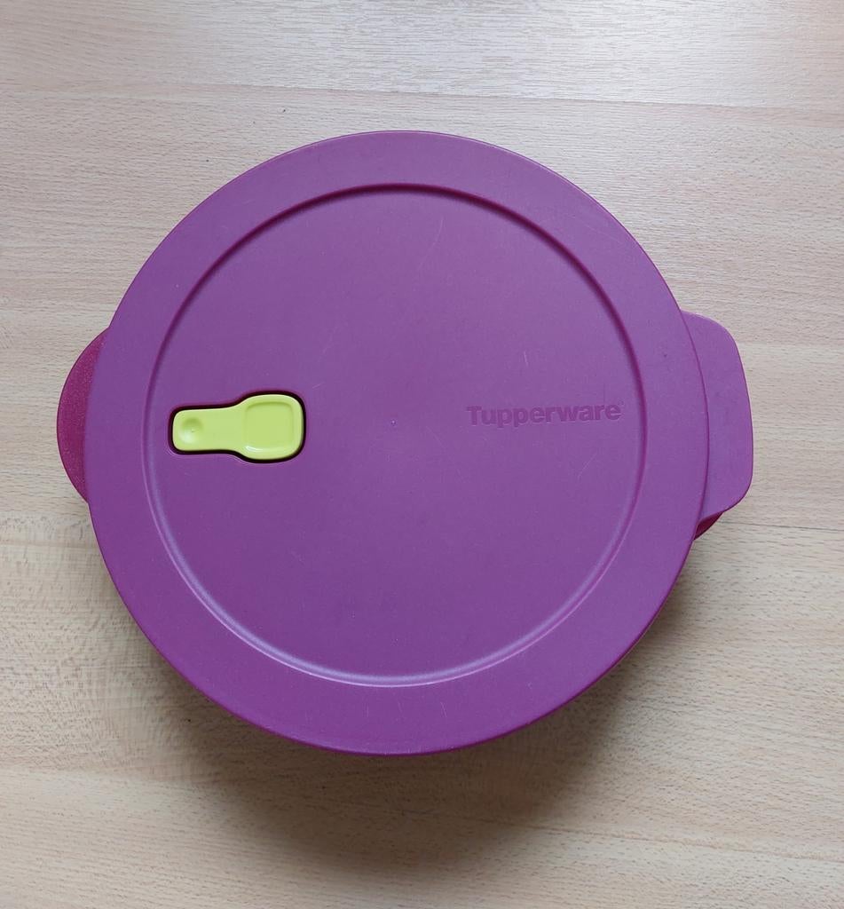 Tupperware microgolf verdeelbord magnetron CrystalWave 1,9 L, Ophalen of Verzenden, Gebruikt, Paars, Schaal