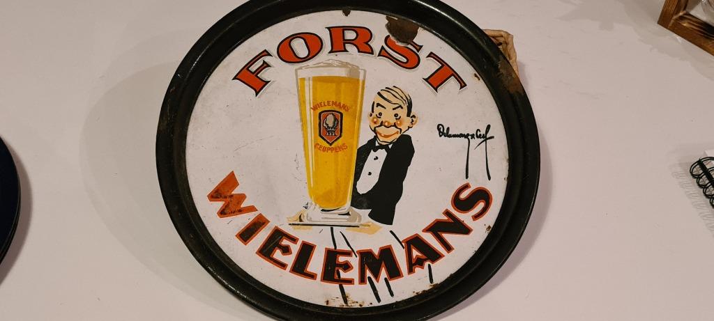 forst wielemans Emaille plateau bierplateau, Verzamelen, Ophalen of Verzenden