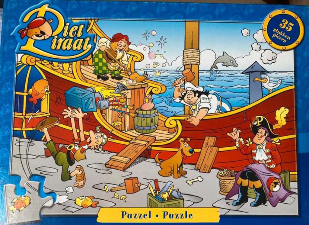Puzzel Piet Piraat 35 stukjes is compleet en net !!!, Ophalen of Verzenden, Zo goed als nieuw