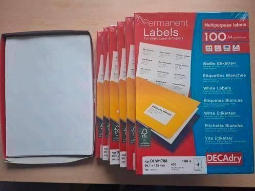 Labels / stickers op a4 vel: 1x, 4x, 8x, Ophalen of Verzenden, Nieuw, Meerdere stickers