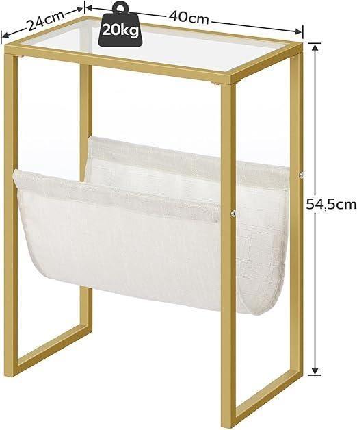 Table d'appoint étroite en or | LIVRAISON GRATUITE, Neuf, HOOBRO, -, -
