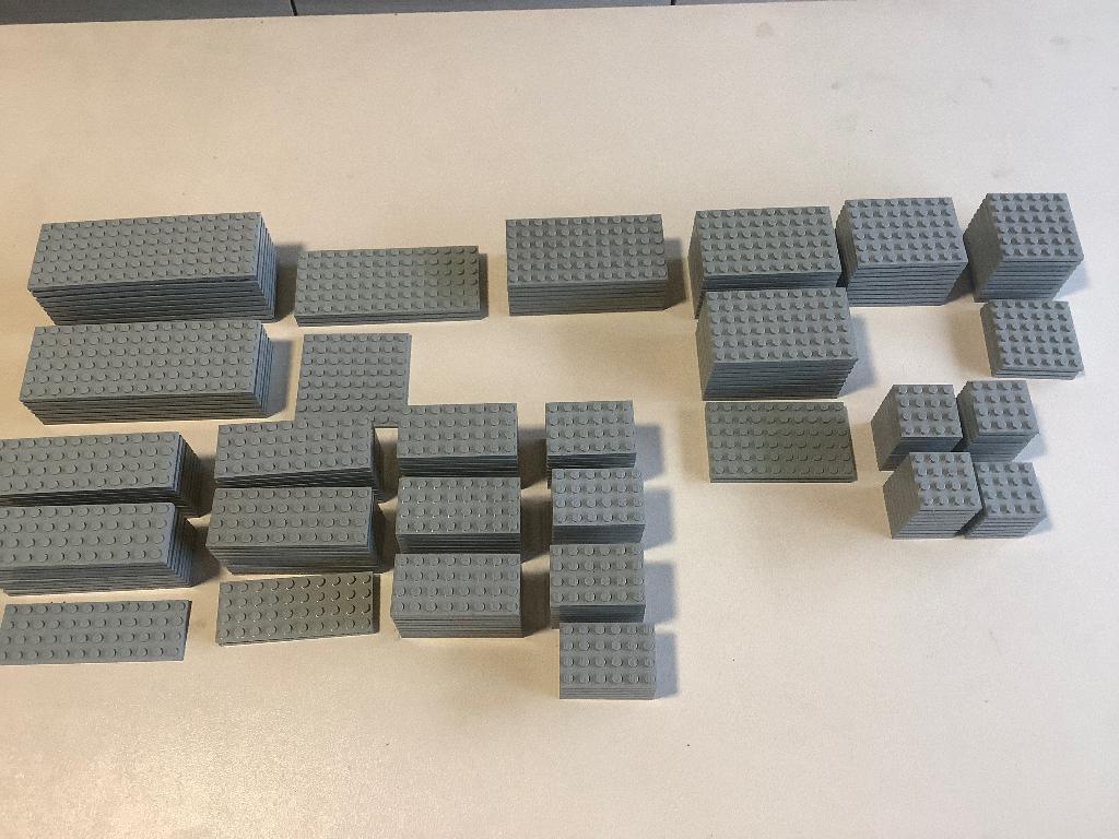 Lego platen light gray 212 stuks, Ophalen of Verzenden, Gebruikt, Losse stenen, Lego