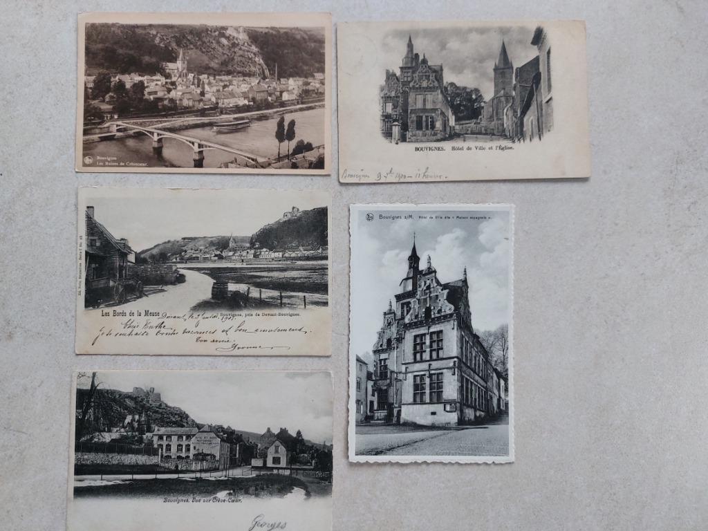 lot van 5 mooie oude postkaarten Bouvignes, Verzenden