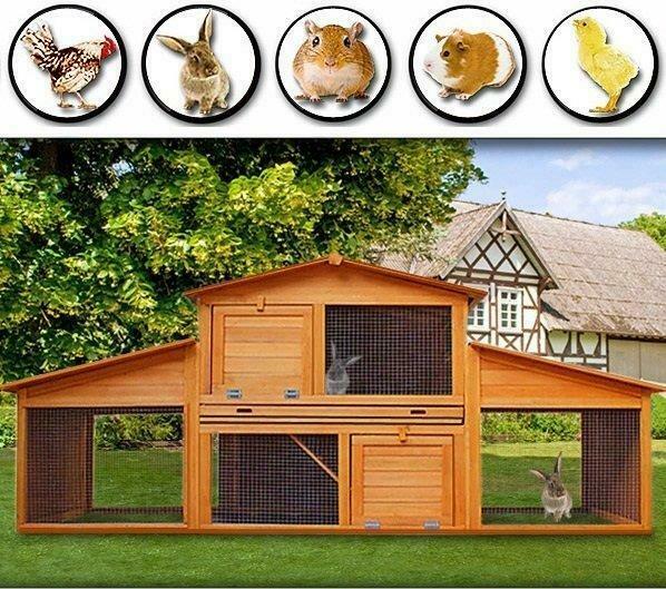Poulailler abri poule caille clapier lapin XXL NEUF, Animaux & Accessoires, Envoi, Neuf, Poulailler
