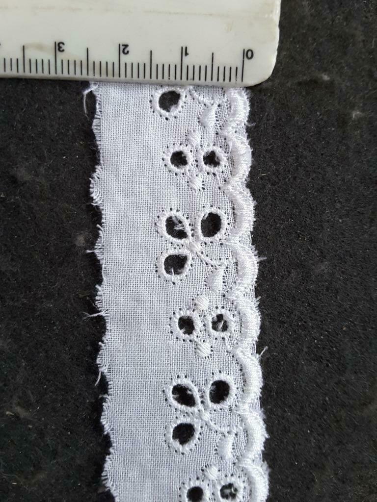 broderie anglaise blanche 25 mm 100 % coton D25, Enlèvement ou Envoi, Neuf
