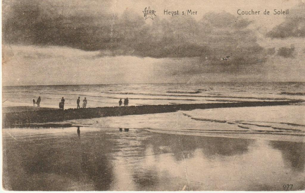 HEYST SUR MER  COUCHER DE SOLEIL  CPA  1928, Verzamelen, Ophalen of Verzenden, 1920 tot 1940, Gelopen, West-Vlaanderen