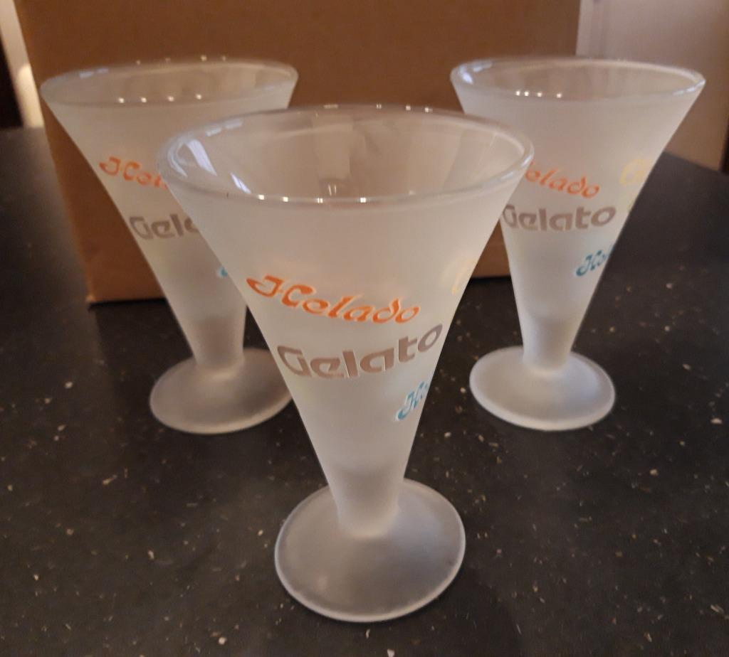 Glazen voor ijs of ....., Ophalen, Zo goed als nieuw, Glas, Glas of Glazen
