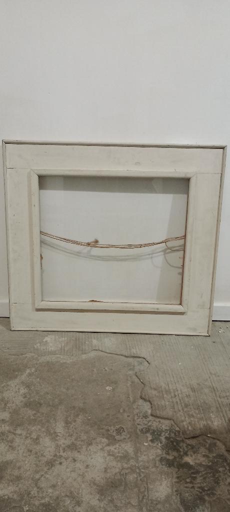 Oude lege witte houten lijst rustieke stijl, 73x67,52x48,c11, Huis en Inrichting, Ophalen, Gebruikt, Hout, Wit