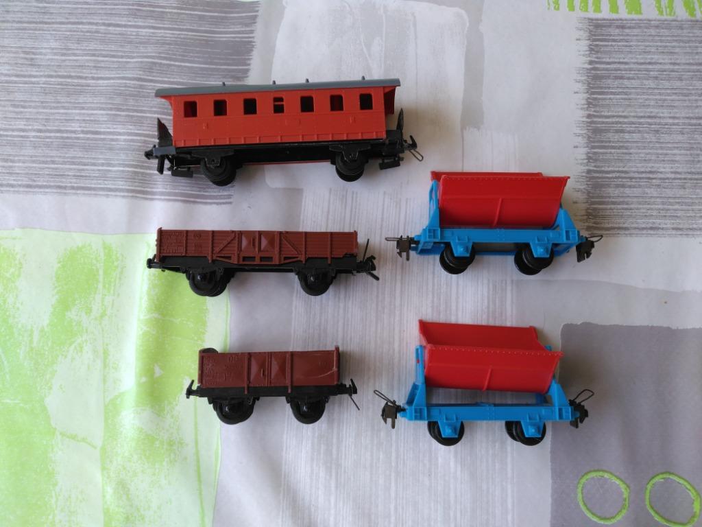 Lot de 5 Wagons HO Trix Express, Gebruikt, Gelijkstroom of Wisselstroom, Trix, Wagon