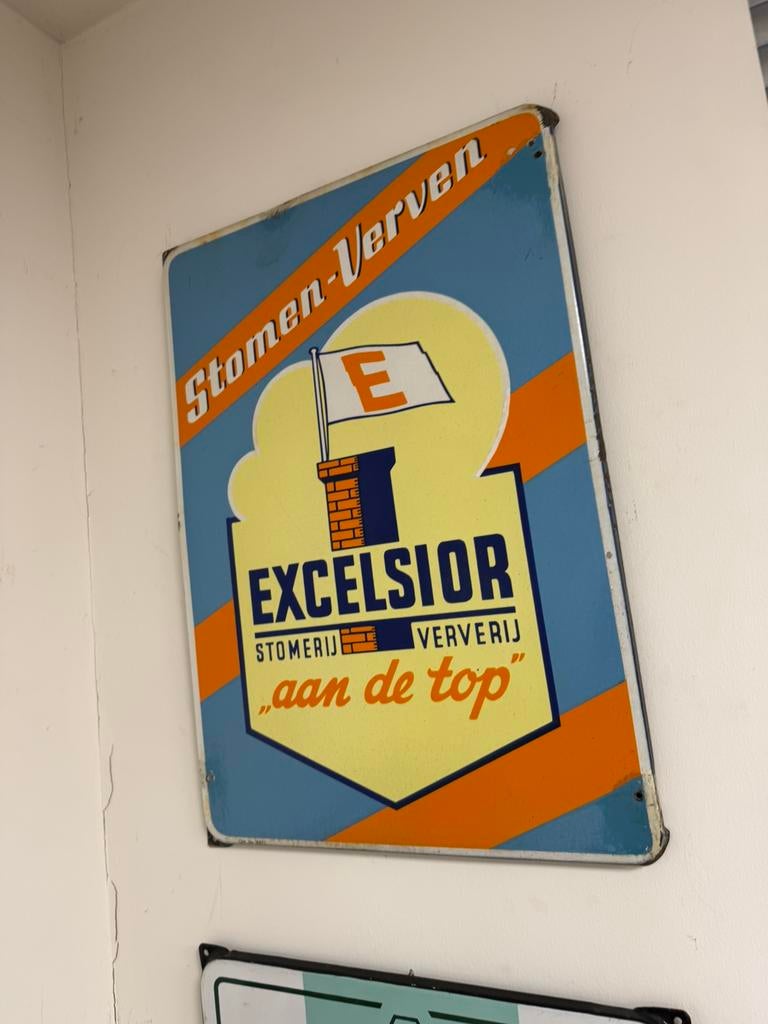 EXCELSIOR emaille reclamebord, Ophalen, Gebruikt, Reclamebord