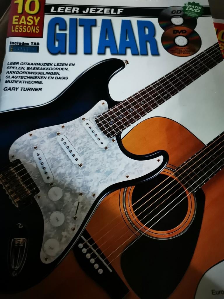 Leer jezelf gitaar, Gary Turner met cd en dvd, Enlèvement ou Envoi, Comme neuf, Leçon ou Cours, Guitare
