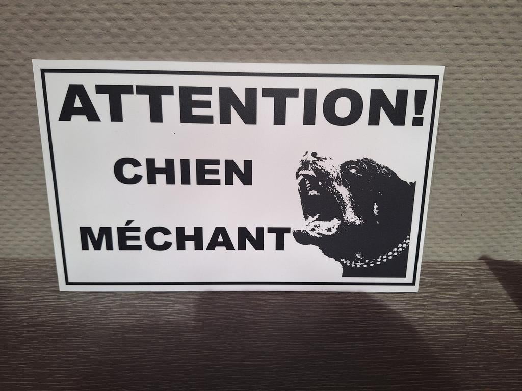 Panneau attention chien méchant  30x20cm, Enlèvement, Neuf