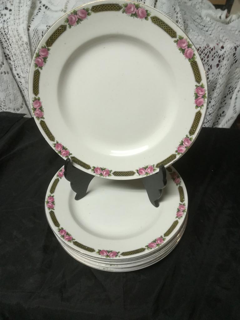 Boch Keramis :Modèle Rose Edge-7 assiettes dessert/4 creuses, Enlèvement ou Envoi