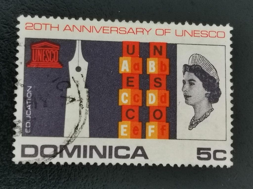 Dominica 1966 - 20 jaar UNESCO, Ophalen of Verzenden, Gestempeld, Noord-Amerika