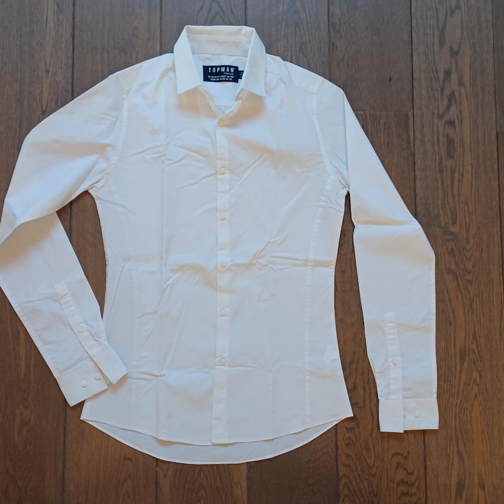 Getailleerd wit overhemd maat XS (zie foto label), Kleding | Heren, Overhemden, Ophalen of Verzenden, Wit