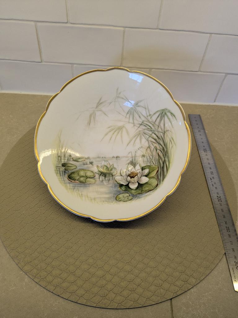 Vintage Frans porseleinen schaaltje – waterlelie decor, Ophalen