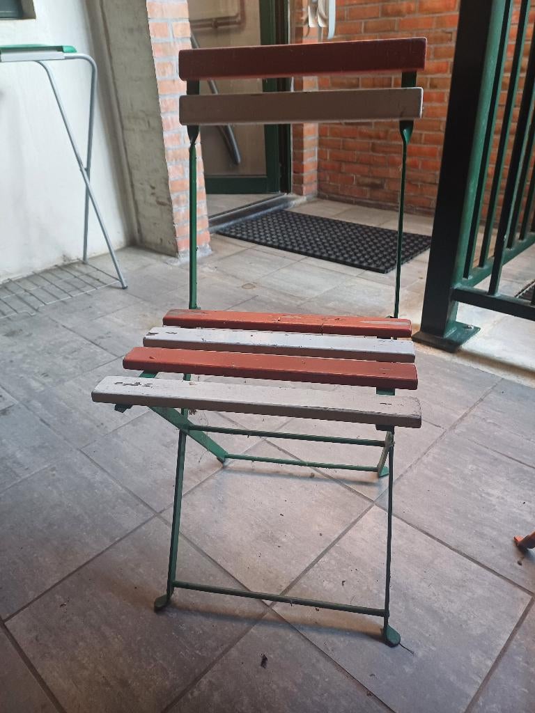klapstoelen en klaptafel, Tuin en Terras, Ophalen, Gebruikt, Overige materialen, Stapelbaar