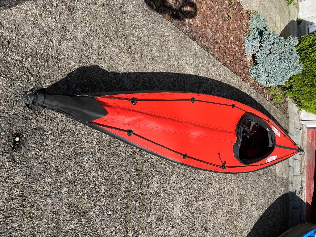 Nautiraid Narak 405 CROSS vouwkajak + carbon peddel Rood, Watersport en Boten, Ophalen, Zo goed als nieuw, 1-persoons