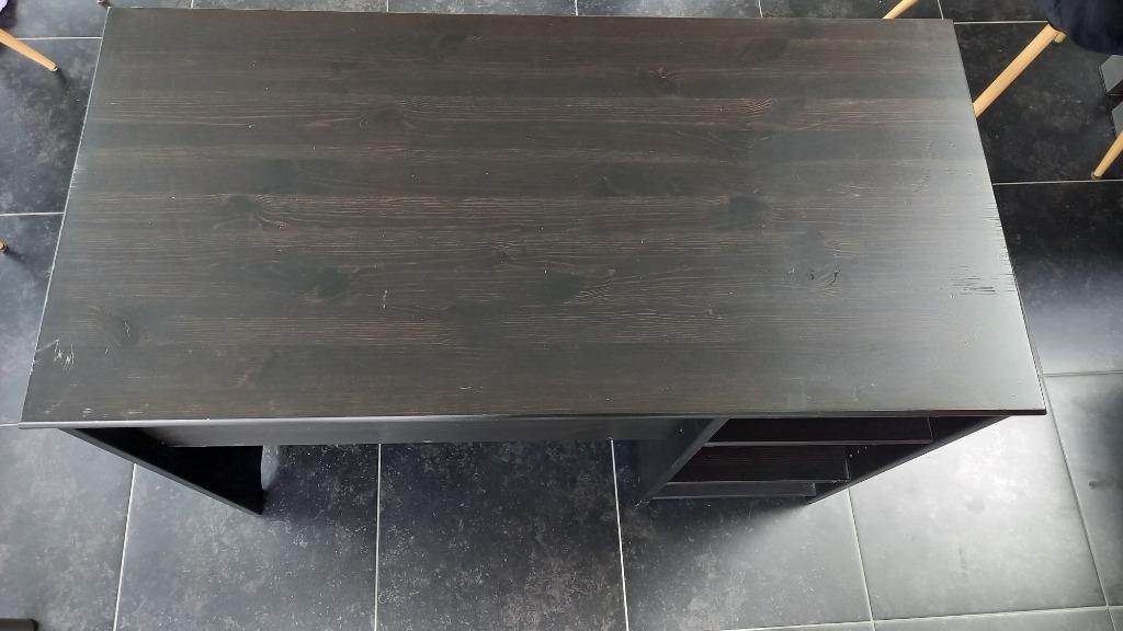 Bureau noir en bois massif (Ikea Hemnes), Enlèvement, Comme neuf