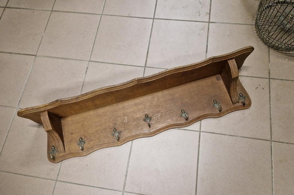 Antieke Franse kapstok met gleuf voor borden., Antiek en Kunst, Ophalen of Verzenden
