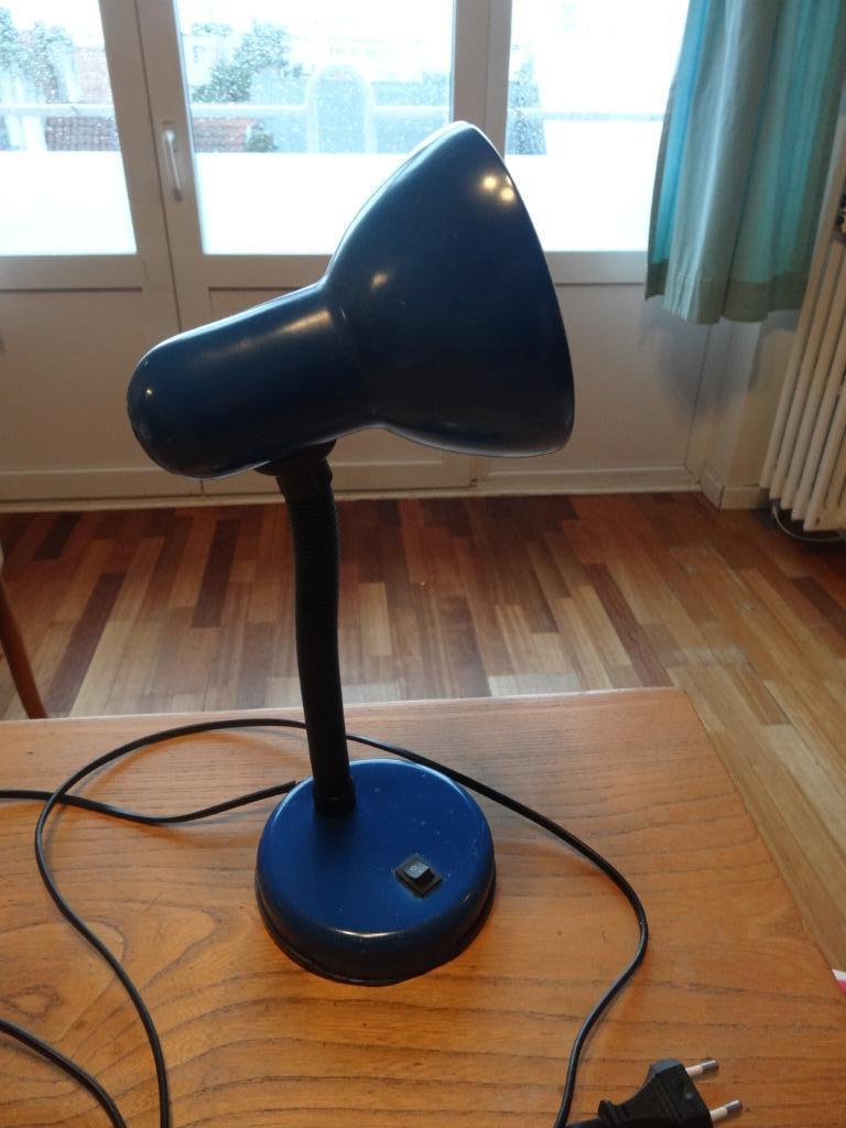 Lampe de bureau ou de chevet vintage bleu années 80', Antiquités & Art, Enlèvement ou Envoi