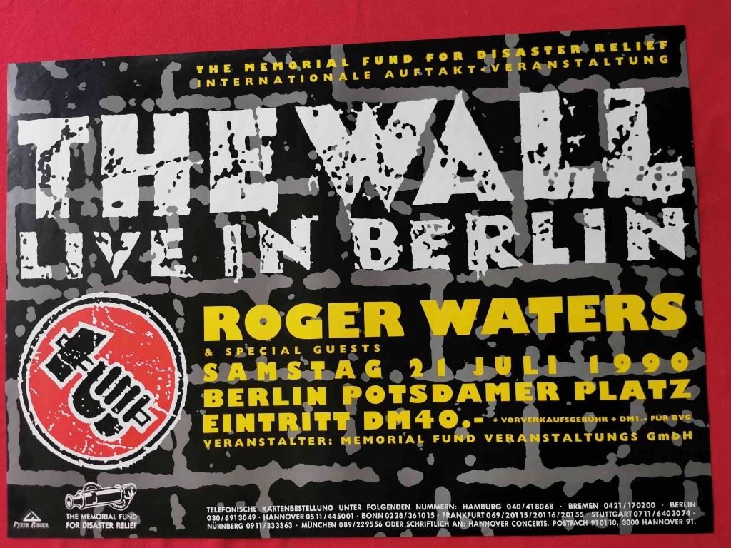 The Wall - Affiche très rare ! - ROGER WATERS - 1990, Enlèvement ou Envoi, Rectangulaire horizontal, Comme neuf, Musique