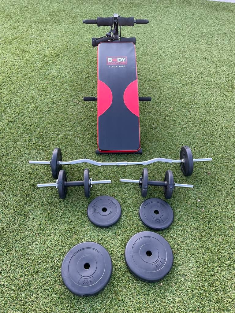 Halterset, Sport en Fitness, Fitnessmaterialen, Ophalen, Zo goed als nieuw, Halterset