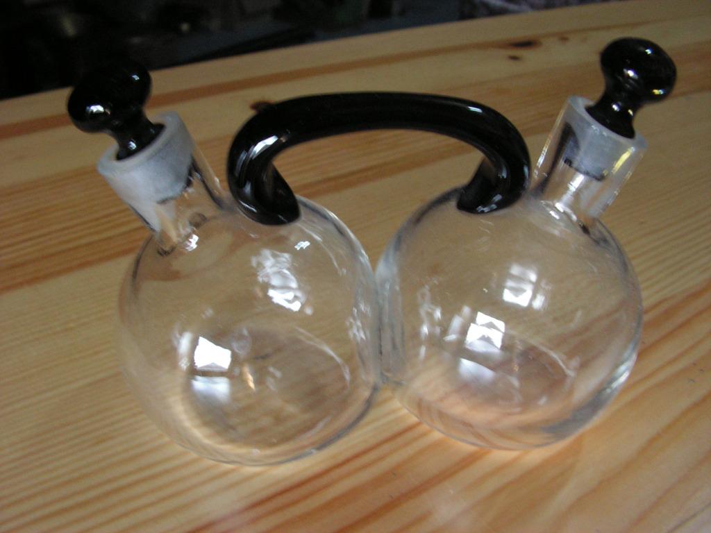 Olie-azijn glazen combi karafje., Ophalen of Verzenden, Nieuw, Glas, Schaal of Schalen