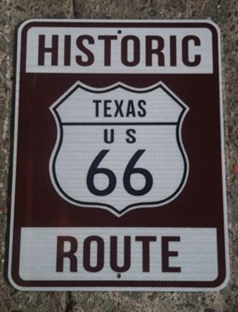 Historic route 66 Texas USA road street sign decoratie bord, Ophalen of Verzenden, Gebruikt, Reclamebord