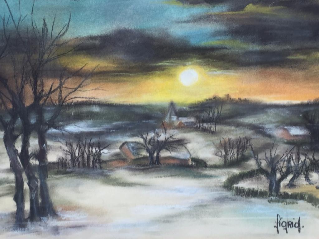 Oeuvre originale 1/1 paysage pastel, SIGRID, Enlèvement