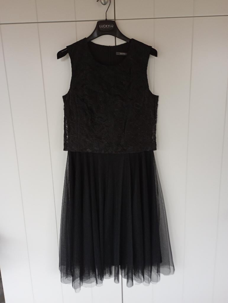 Esprit zwarte feestjurk met broderie en tule NIEUW, Kleding | Dames, Jurken, Zwart, Nieuw, Ophalen of Verzenden, Maat 36 (S)