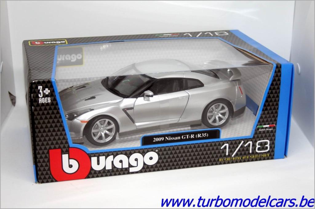 Nissan GT-R (R35) 2009 1/18 Burago, Enlèvement ou Envoi, Neuf, Voiture, Burago