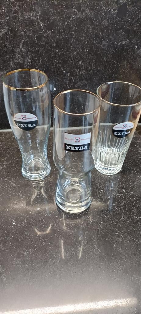 3 oude Bierglazen Moortgat Duvel Breendonk, Verzamelen, Glas en Drinkglazen, Ophalen of Verzenden