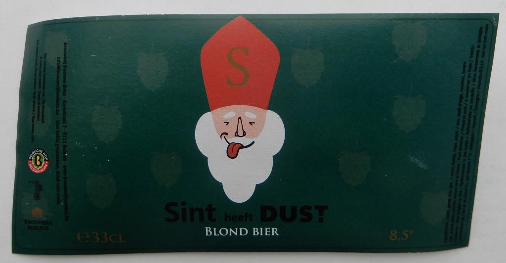 Bieretiket Sint heeft DUST Brouwerij Boelens (10f1), Verzenden, Gebruikt