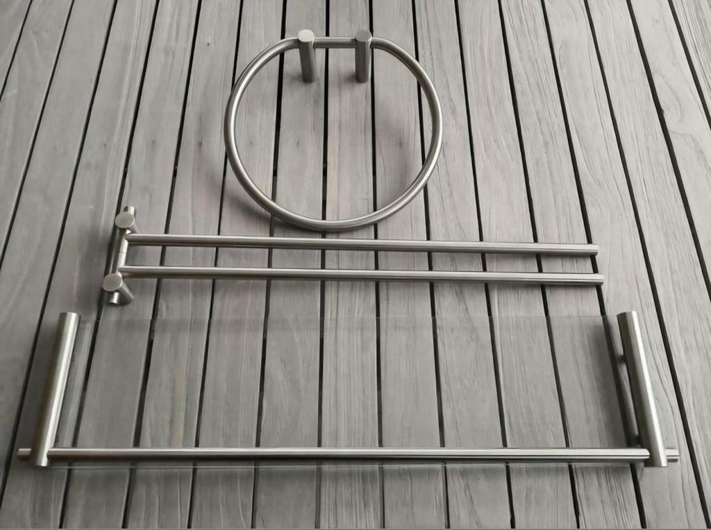 Anneau porte-serviettes Dornbracht, porte-serviettes double, Enlèvement ou Envoi, Neuf, Gris, Porte-serviettes