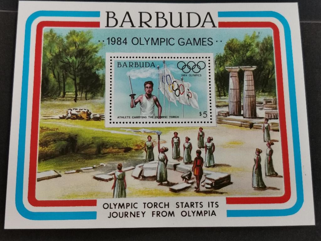 Barbuda 1984 - sport - Olympische vlam en vlag *, Ophalen of Verzenden, Postfris, Midden-Amerika