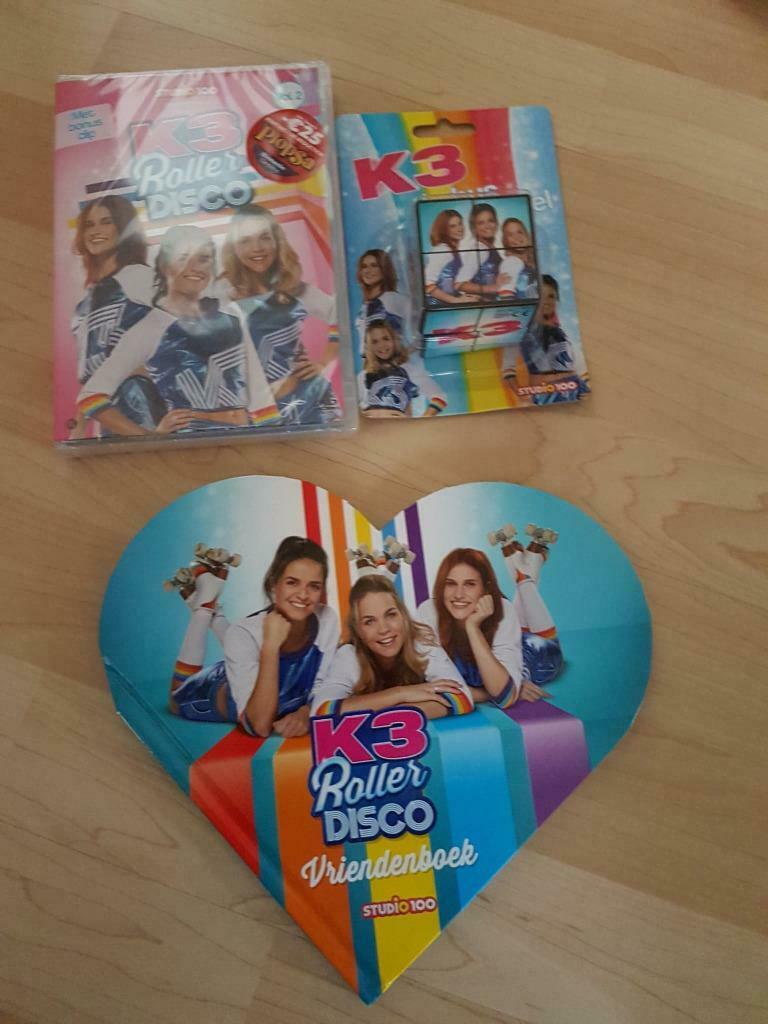 K3 pakket (dvd Roller Disco+ kubus puzzel+vriendenboek)NIEUW, Ophalen of Verzenden, Nieuw