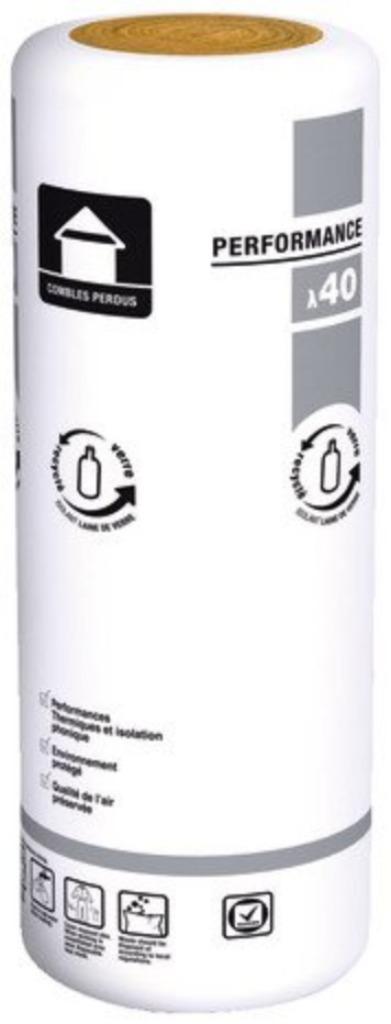 Laine de verre revêtue kraft L. 10 m x l. 1,20 m x Ép. 100 m, Enlèvement ou Envoi, Neuf, Bricolage