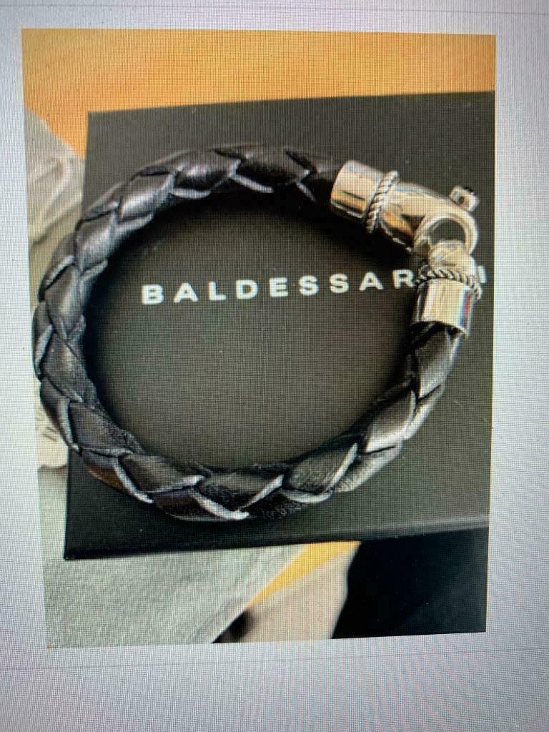 Baldessarini - Bracelet - Argent 925/1000 23.1 Gr Onyx 19, Enlèvement ou Envoi, Argent, Argent