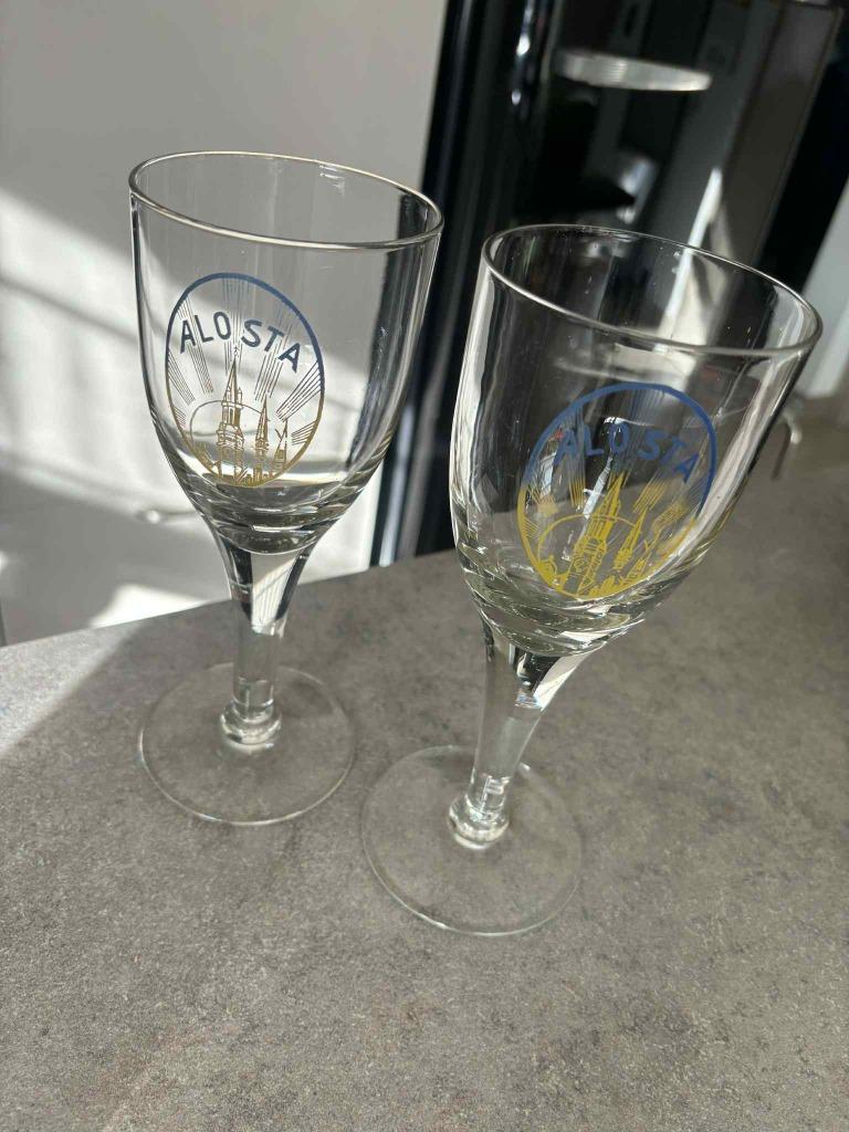 set glazen ALOSTA - brouwerij Aalst, Verzamelen, Ophalen, Gebruikt, Bierglas