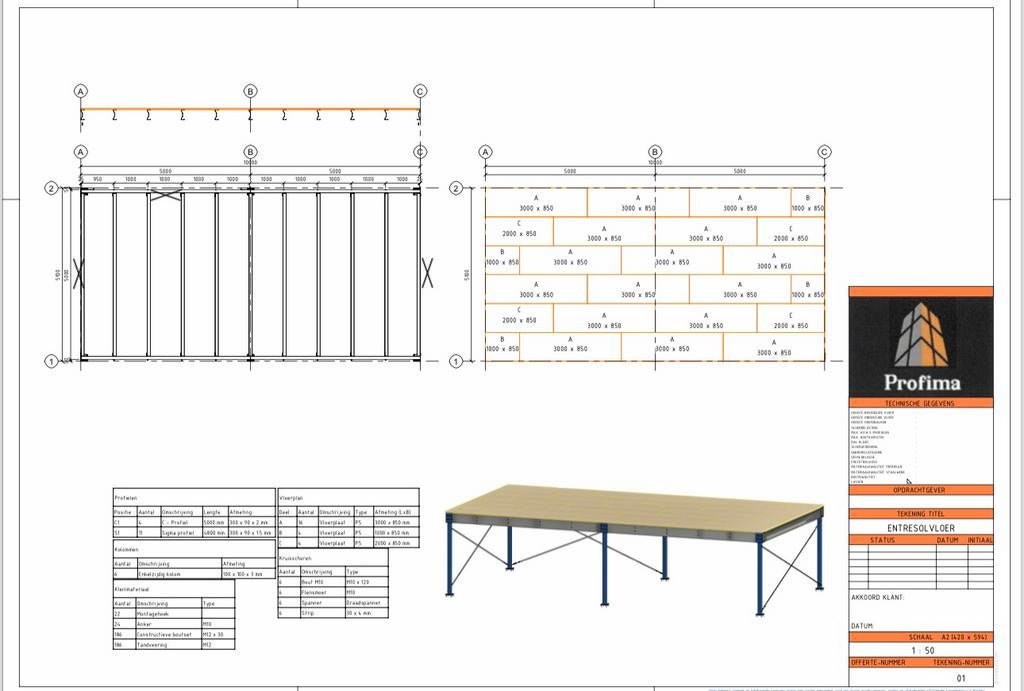 Nieuwe Entresolvloer 4000x12000 48m2, Ophalen of Verzenden