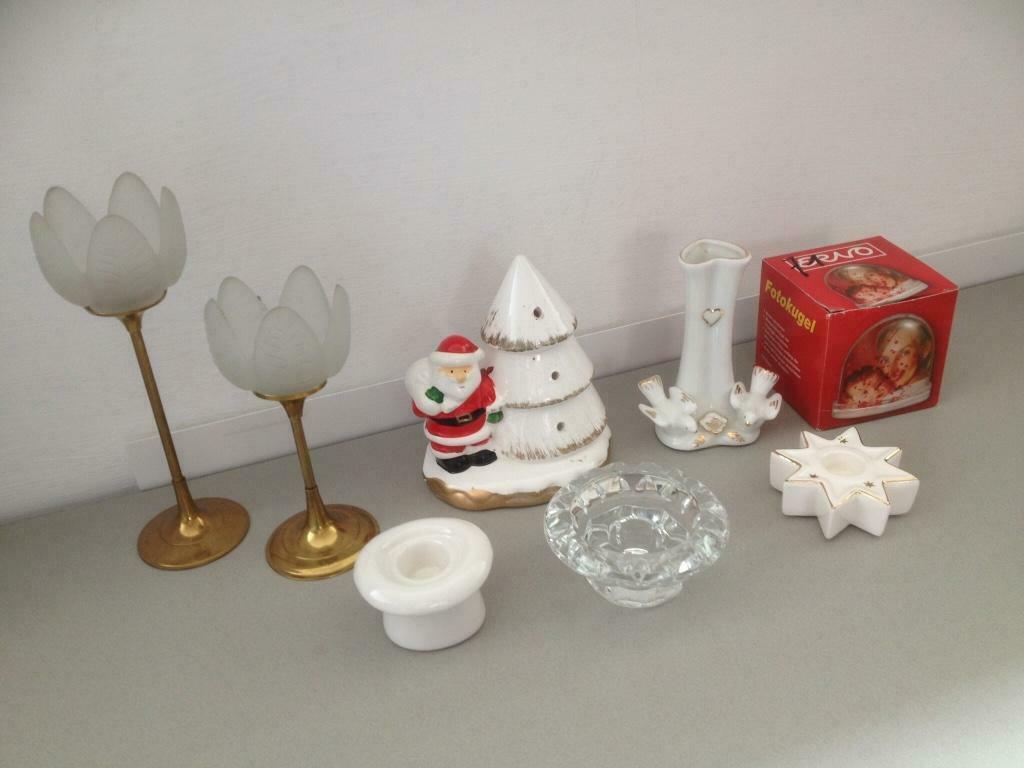 Kerst kandelaars Kaars waxinelicht houder glas porselein, Enlèvement ou Envoi, Comme neuf, Autres matériaux, Blanc