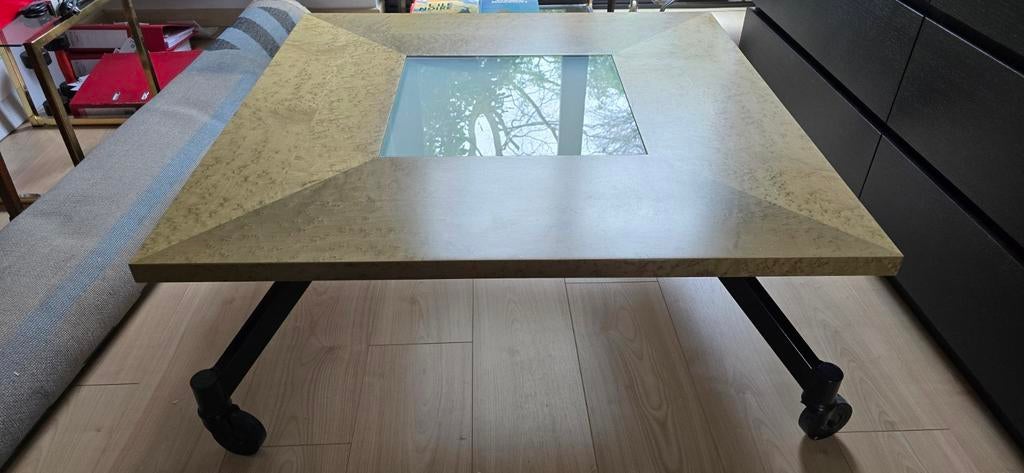 Table basse de salon carrée Cinna vintage, Enlèvement