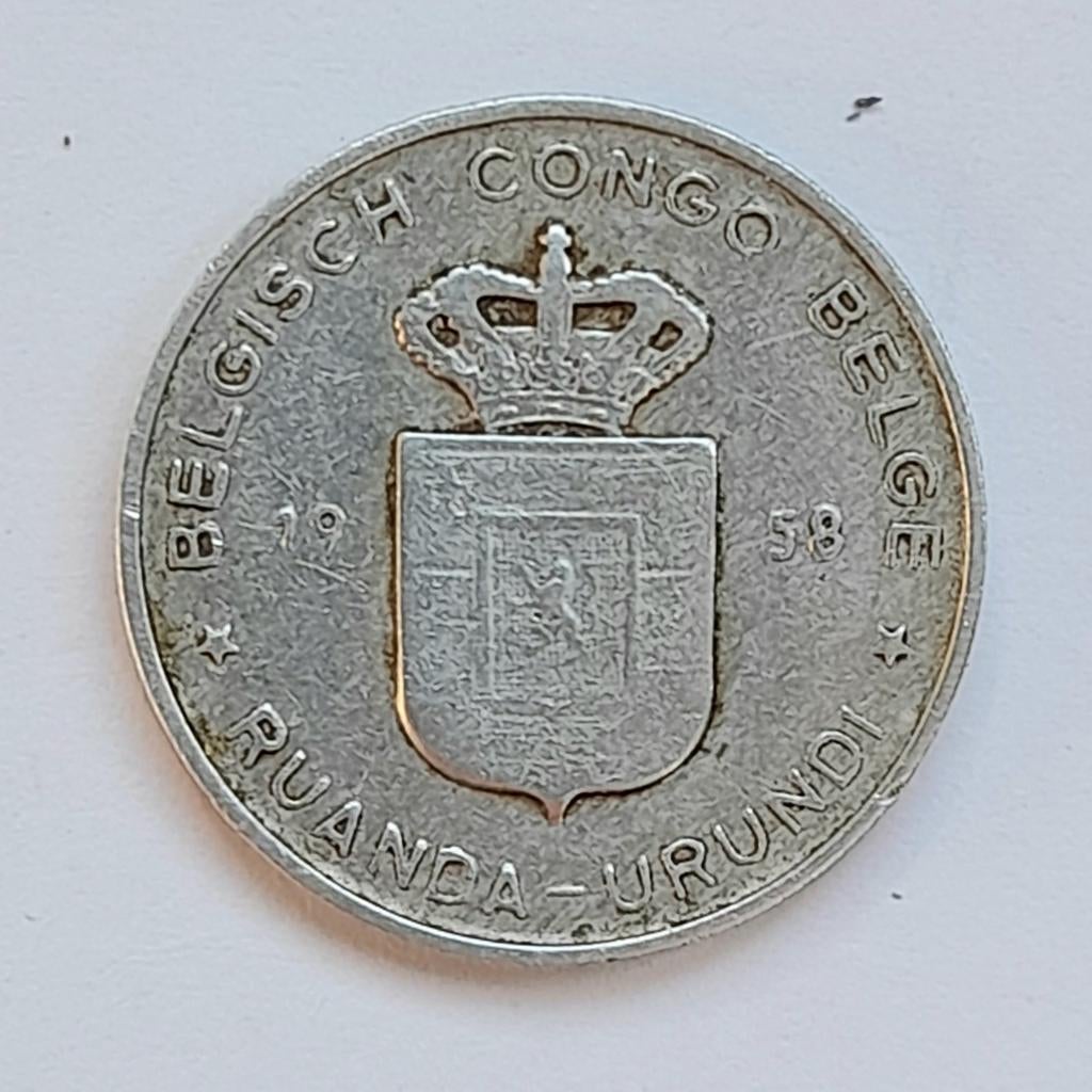 1 franc rwandais urundais 1958 (743), Enlèvement ou Envoi, Autres pays, Monnaie en vrac