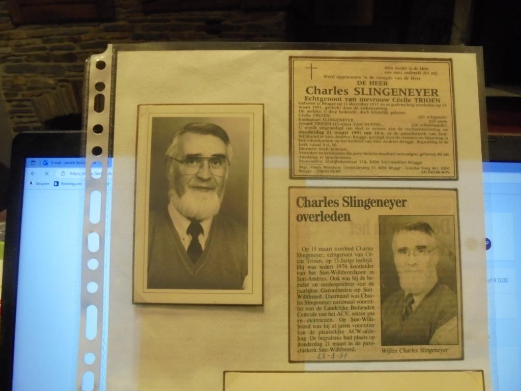 dp Charles Slingeneyer, Verzamelen, Bidprentjes en Rouwkaarten, Ophalen of Verzenden, Bidprentje