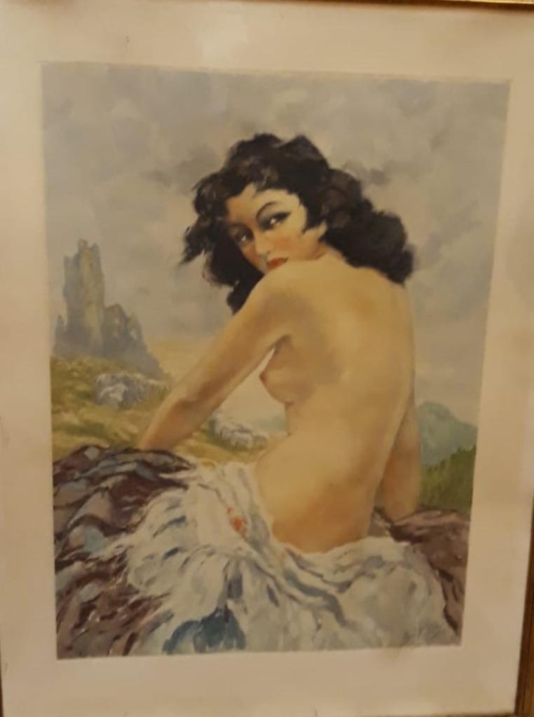 Yves Thiey - Bergère nue - Lithografie, Antiek en Kunst, Ophalen