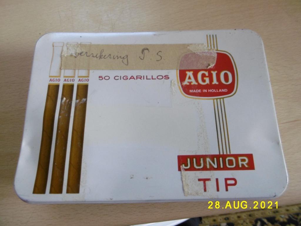 blikken, sigarenblikje agio junior tip, Verzamelen, Ophalen of Verzenden, Gebruikt, Overige, Overige merken